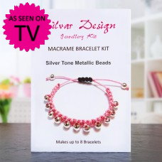 Beaded Macrame Jewellery Kit - Silver Tone
